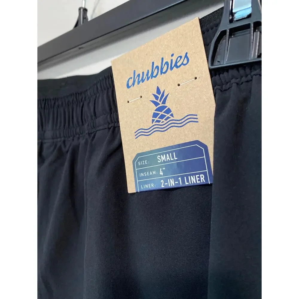 New Chubbies Men's 2-in-1 Lined Swim Trunks Size Small